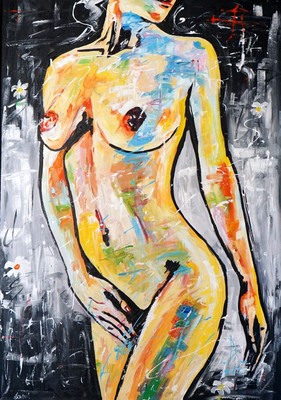 From the artist Large original oil painting hand painted nude abstract woman for