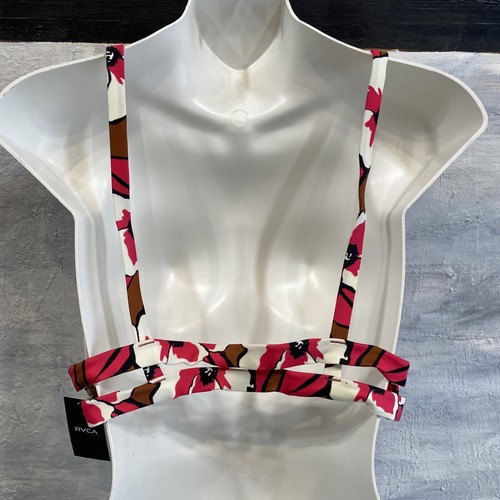 RVCA 'Bloom' Triangle-Style Floral Bikini Top, L - Rum - Picture 4 of 9