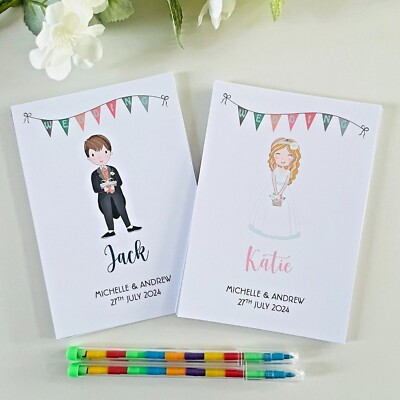 Personalised Kids Wedding Activity Pack Book Table Favour A6 Size  Guest UK