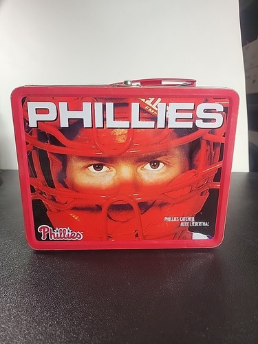 Philadelphia Phillies 2000 Oreos Promotional Metal Mike Lieberthal Lunch Box NOS - Picture 2 of 6