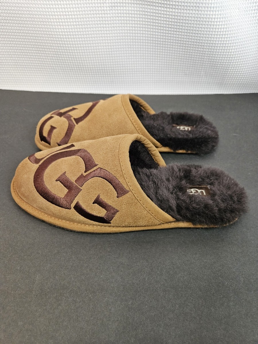 UGG SCUFF LOGO CHESTNUT/ESPRESSO SLIP ON SLIPPER Size US 9 / EU 42