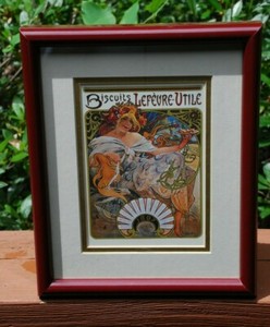 Biscuits Lefevre Utile Alfons Mucha 17 Matted Framed Ebay