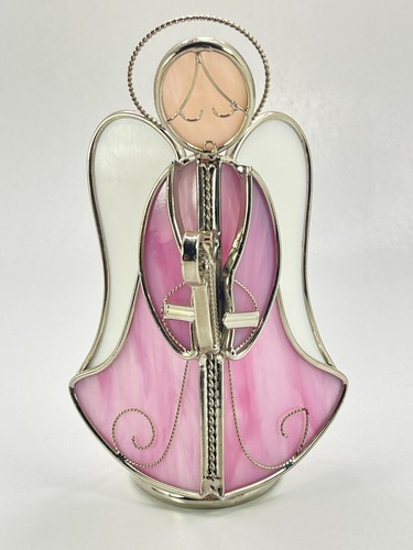 Vintage Handcrafted Stained Glass Angel Candle Holder Christmas Holiday Decor L1 - Picture 6 of 6