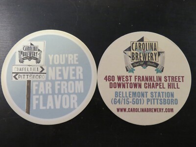BEER COASTER: Carolina Brewery ~ Chapel Hill, NORTH CAROLINA ~ Never Far Flavor