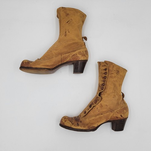 Antique Victorian or Edwardian Leather Button up Womens Boots - Picture 5 of 12