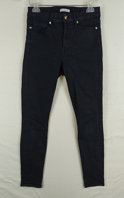 Good American Jeans Womens 6/28 Black Good Leg Skinny High Rise Stretch 29x28