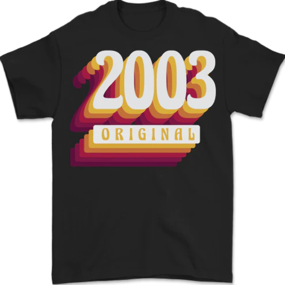 Retro 20th Birthday Original 2003 Mens T-Shirt 100% Cotton