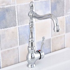 Polished Chrome Bath/Kitchen Faucet Swivel Single Handle Tap Deck Mounted Zsf646
