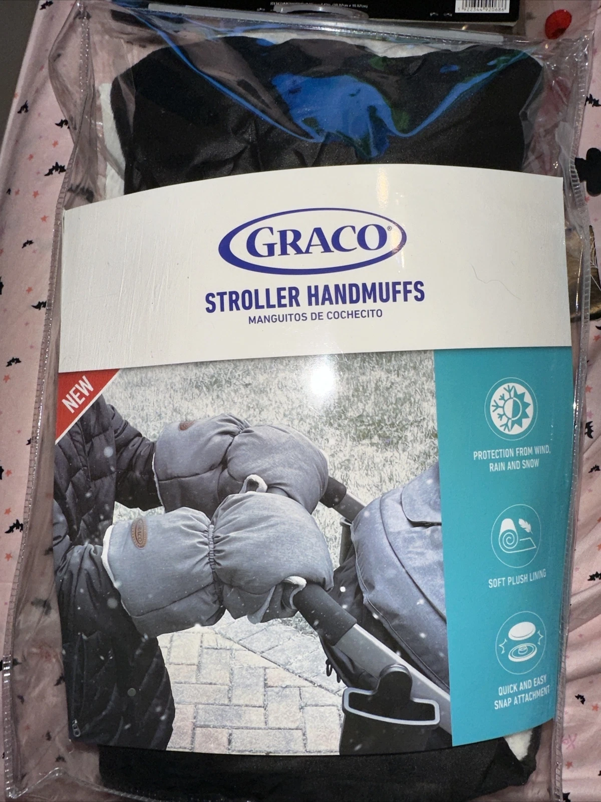GRACO STROLLER HANDMUFFS GLOVES NEW QUICK SNAP OPEN ATTACHMENT RAIN SNOW WIND