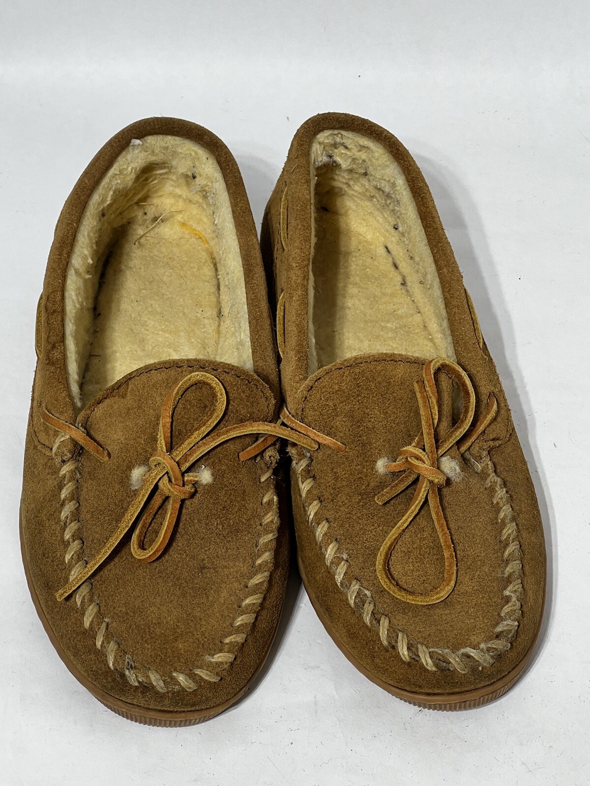 SAOLA Minnetonka Mocassini Donna 7 Marrone Pelle Fodera Ecopelliccia Suola Rigida