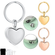 Cremation Keychain for Ashes Heart Stainless Steel Pet / Humen Keepsake Pendant