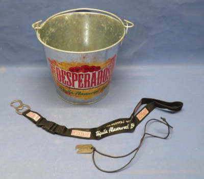 Desperados Bier Blecheimer Kübel + Schlüsselband + Halsband mit Flaschenöffner