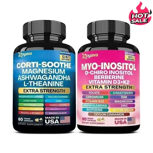 Corti-Soothe Cortisol Supplement Magnesium Glycinate 200MgL-Theanine150Mg 60Caps