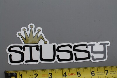 STUSSY Clothing Surfboards Graffiti Crown Clear Gold Black Stu1