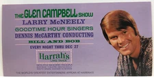 Glen Campbell, Larry McNeely, Bill and Bob at Harrah's Tahoe Postcard Dec 1971