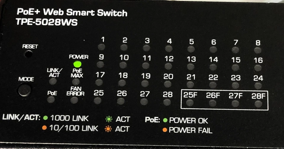 Trendnet 28-Port Gigabit Web Smart PoE+ Switch (Powers On) TPE-5028WS USED - Image 3 of 4