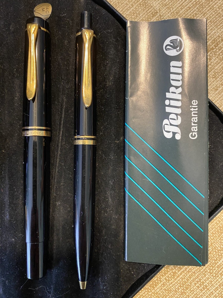 Pelikan 14C-585 Fountain Pen & Roller Ball Pen, Ink, Box M Nib