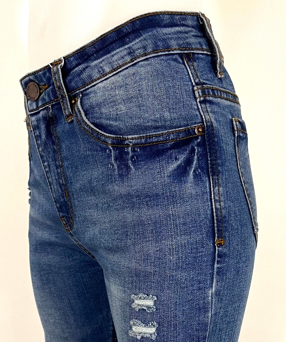 Labijou Skinny Jeans Stretch Mid Rise Medium Wash Women Blue Size