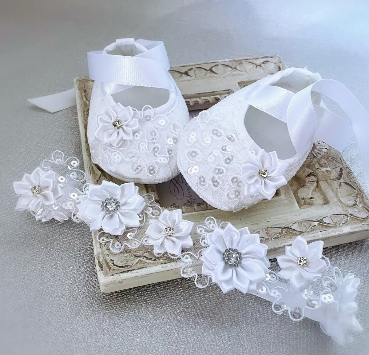 Baptism booties sale