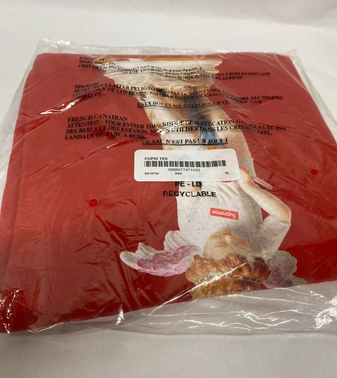 Tee Supreme Cupid   XL   Rouge   T shirt, Rare, Neuf