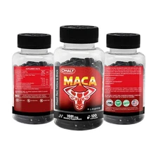 MACA ROOT (Black, Red, Yelow) 1591mg MALE ENHANCER POTENCY SEXUAL 120 Veggie Cap