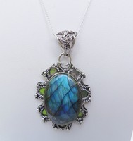 Big Chunky Sterling Silver Labradorite Statement Necklace. 20 Big Chunky Sterling Silver Labradorite Statement Necklace. 20