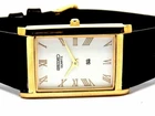 Vintage GP Seiko Slim Tank Quartz Men White Face Dress Watch-Free Shipping