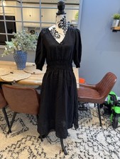 LEVETE ROOM Monica Shirt Black Midi Size S  Rrp £100 Stylish Comfy Spring Summer