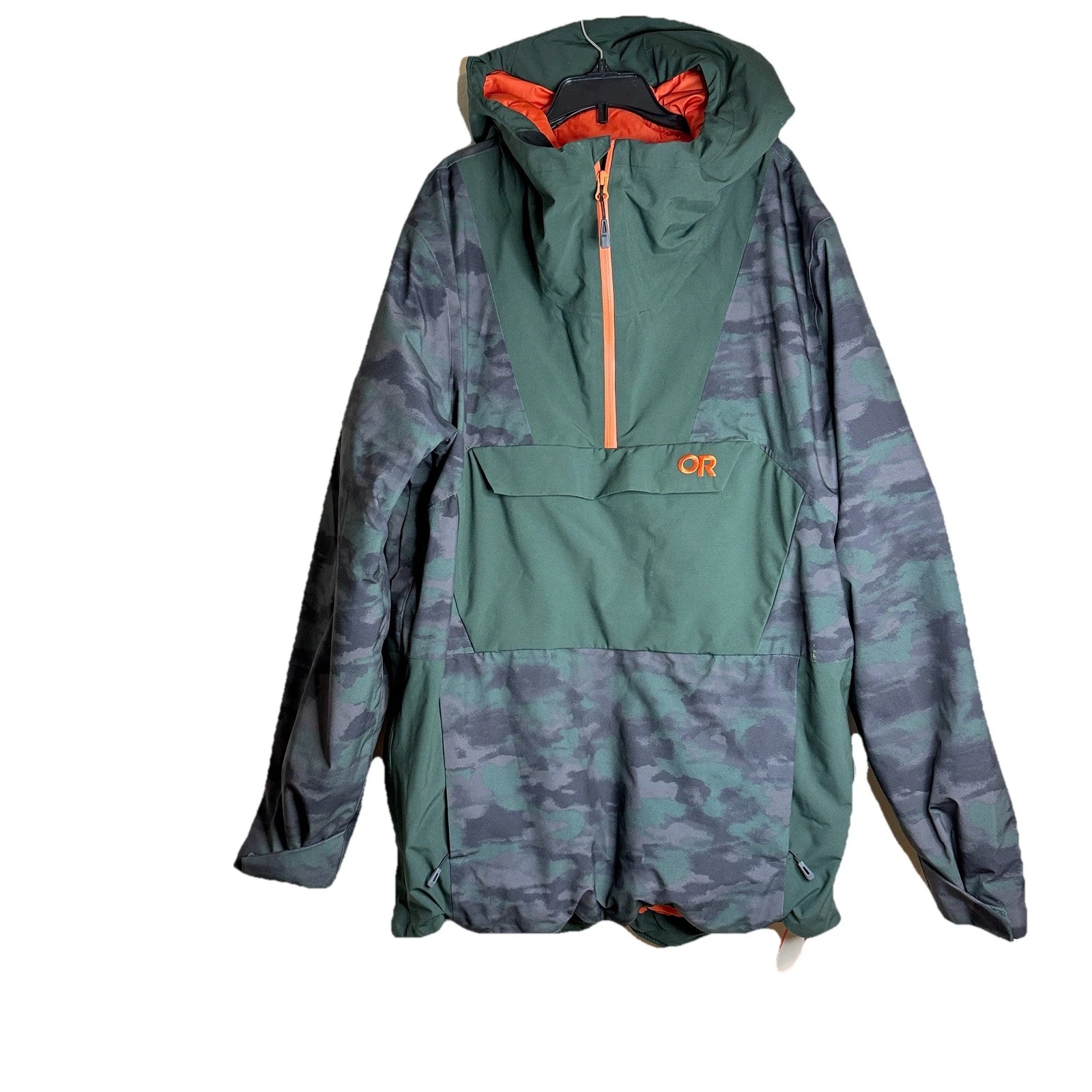 Outdoor Research Anorak Snow Jacket Mens SZ L Snowcrew Camouflage Snowsports