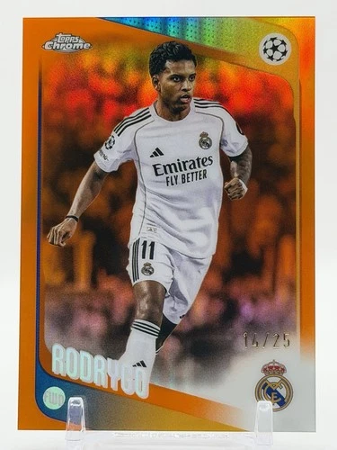 2025-26 Topps Chrome UEFA UCC Rodrygo /25 True Orange RM Real Madrid