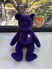 BEANIE BABIES, TY, 1997 PRINCESS BEAR, RARE, MADE IN INDONESIA, PVC PELLET, MINT