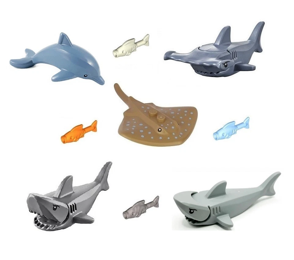 NEW LEGO Sea Creatures - Sharks Hammerhead Shark Stingray Dolphin GLOW FISH RARE - Image 2 of 4