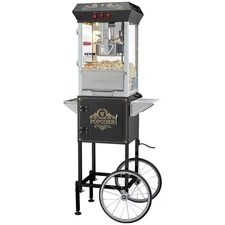 Movie Theater 850W Popcorn Popper Machine with Cart Popcorn Maker 8 Oz 48 Cups