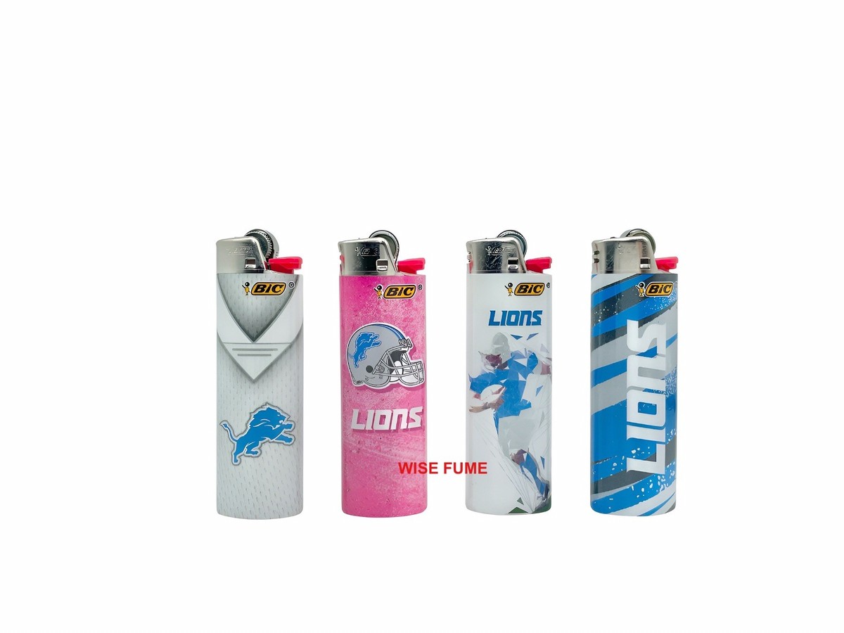 NEW BIC 8pc LARGE size Detroit Lions NFL football lighter