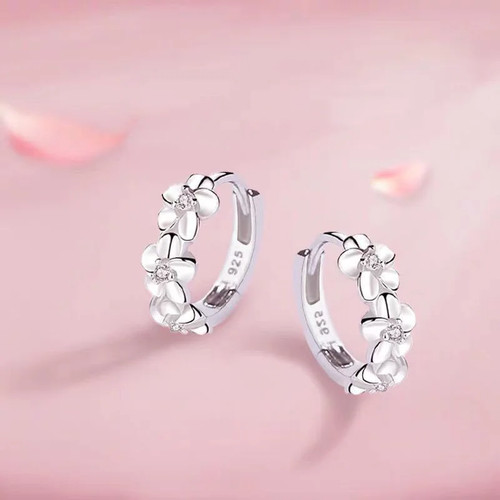 Neu 925 Sterling Silber Ohrringe kleine Blume runde Ohrringe weiblicher Anhänger - Bild 4 von 27