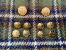 Holland & Sherry Carpe Diem Gilt Set 15mm 20mm Gold Blazer Buttons