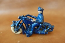Rare 1930's Authentic Original Hubley Blue Police Cast Iron Motorcycle 5"