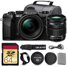 OM SYSTEM OM-5 Mark II Camera 12-45mm PRO Lens Black Travel Bundle