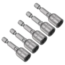 5 Pack 1/4" Quick-Change Hex Shank 10mm Magnetic Nut Driver Bit 1.89" Length