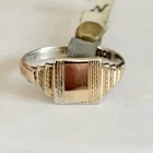 9ct Gold & Silver Signet Ring Vintage Sterling Size B-C Baby Childs 375 925