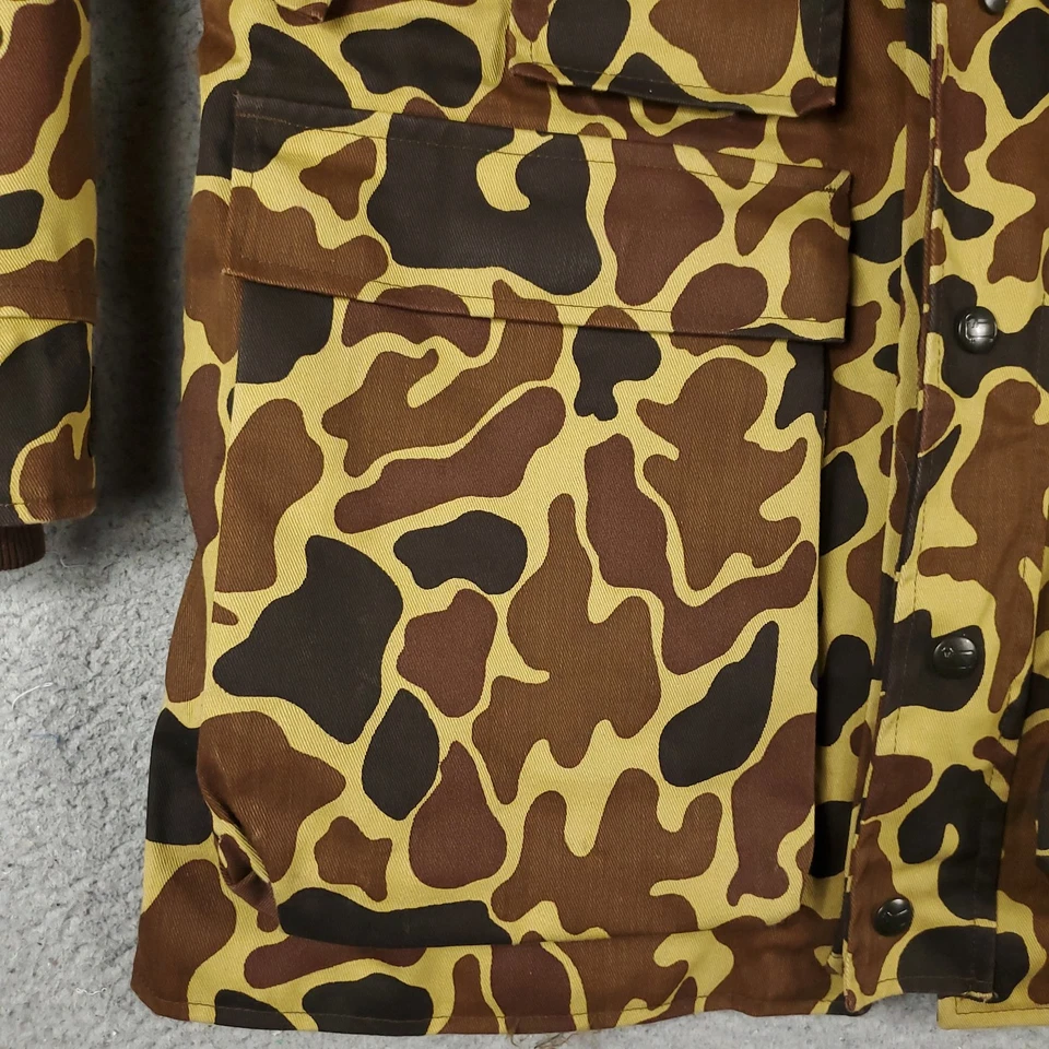 Vintage Woolrich Jacket Mens Small Tan Camo Gore-Tex Hooded Parka Made USA 90s - Image 4 of 4