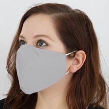 5 SILVER 2-Layer Cotton Face Masks Washable Protective Covers Protection Gear