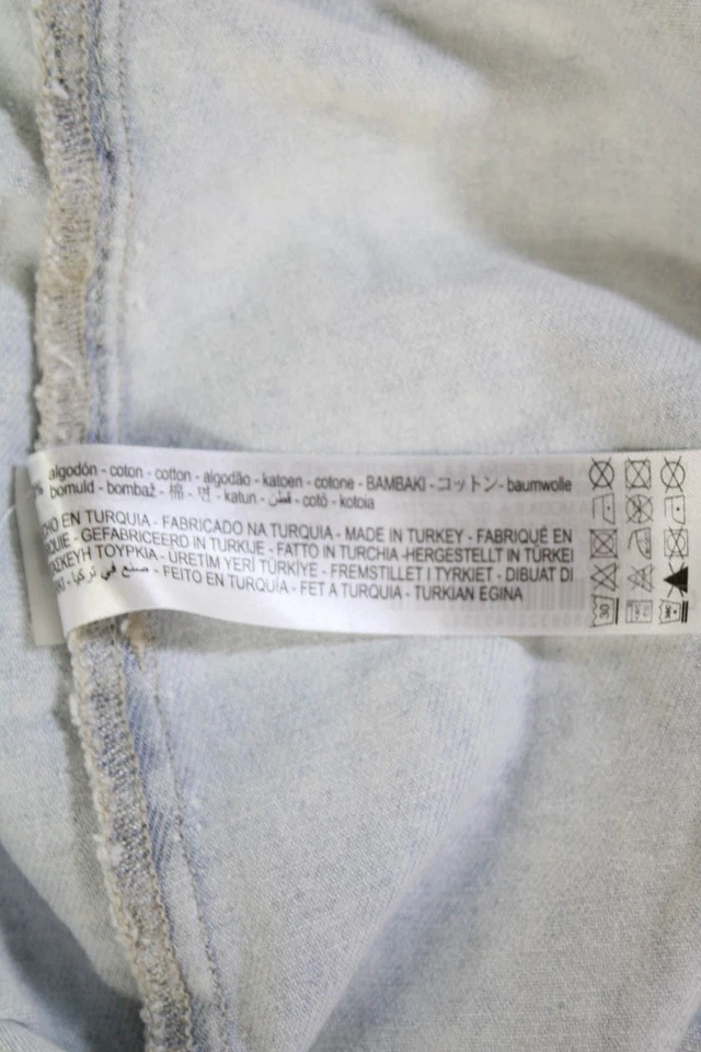 Pantalones Cortos Bershka Mujer Algodón Cremallera Botón Forrado Denim Envejecido Azul Talla 34 EUR Foto 4 de 4