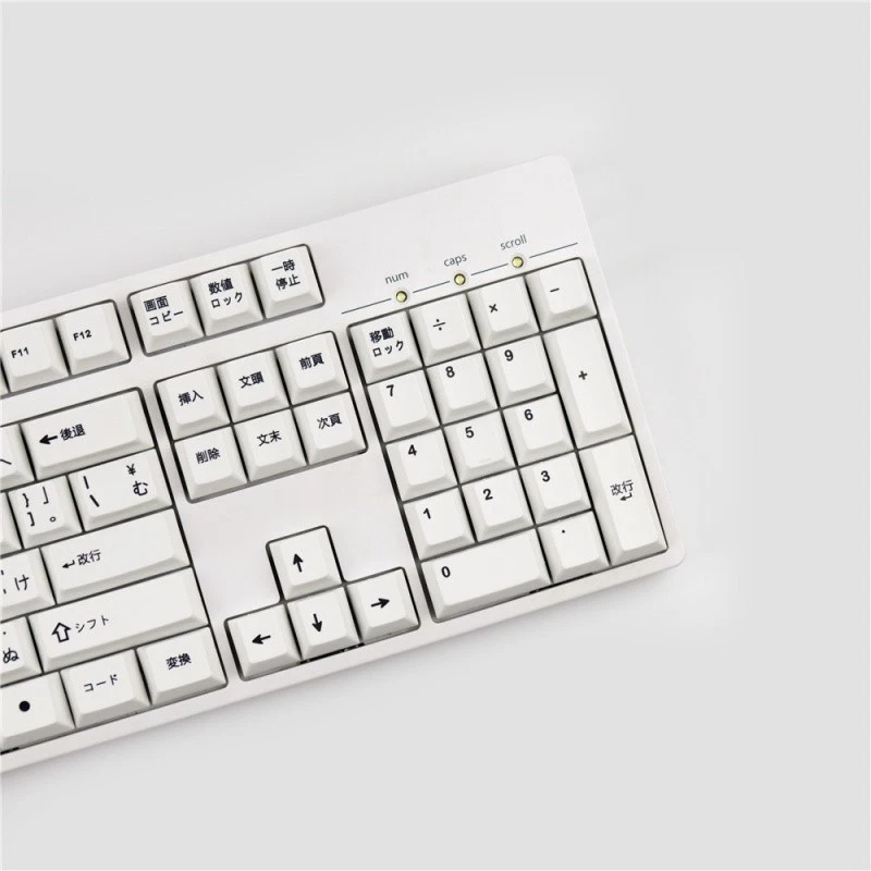 New White Simple Japanese Keycap Cherry PBT 128 Keys for Cherry MX Keyboard Gift - Image 3 of 4