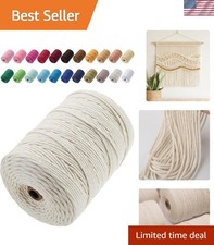 Cotton Macrame Cord 3mm 328yards Natural Colored Macrame Supplies, Soft Craft...