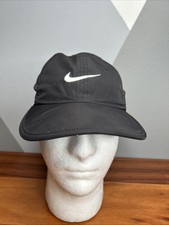 Nike Black Hat Cap Strap Back Featherlight Dri-Fit Youth 4-7 Swoosh Running