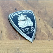 1931-1937 Plymouth Chrysler Motors Product Ship Shield Radiator Emblem Badge