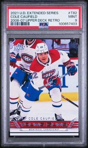 Cole Caufield Rookie RC 2021-22 Upper Deck Young Guns Retro PSA 9 \*7403