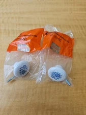 Vintage Amerock 2 Cabinet Pulls from GEMCO BP-725A-CW1 white with blue flowers
