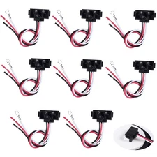 8PCS Right Angle 3 Prong Pigtail Wire Plug, PL3 plug Fit for 4" Round Tail Li...